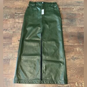 Pilcro Asymmetrical Skirt in Olive Green